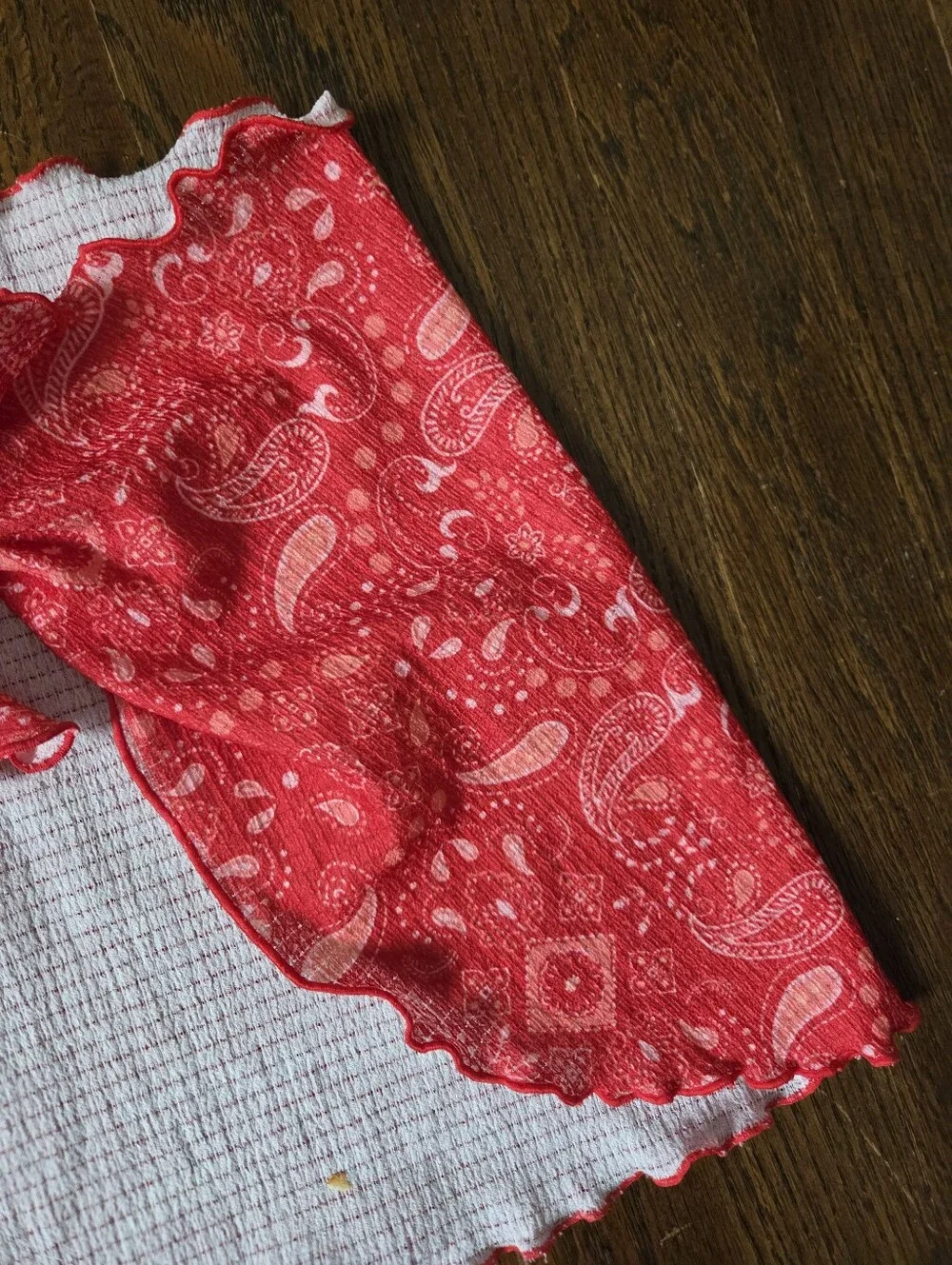 New Art Class Girls Large 10/12 Red Paisley Swim Coverup